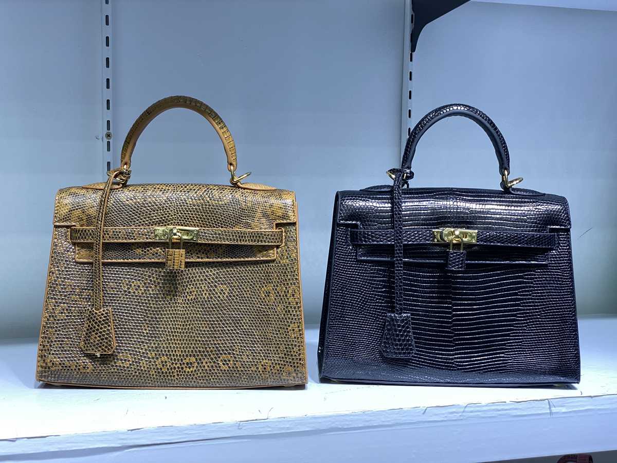 женские сумки в стиле Hermès Kelly  из кожи варана