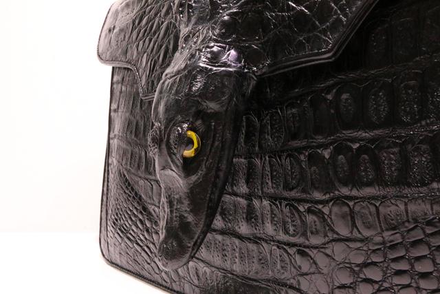 Портфель из кожи крокодила с головой А4 3113