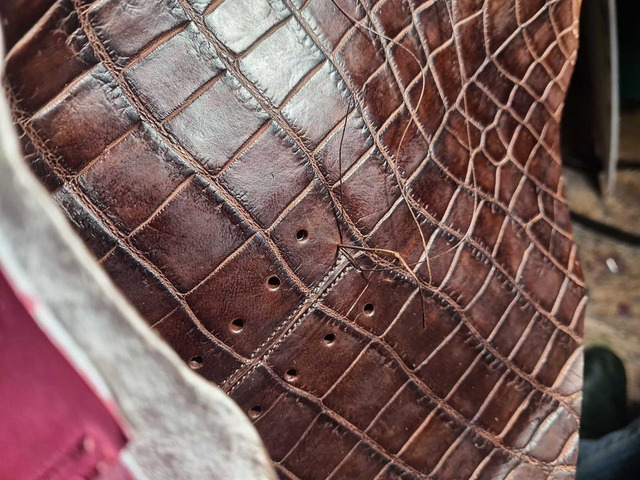 Оксфорды сборка Hand-welted из кожи крокодила, индивидуальный пошив 4071