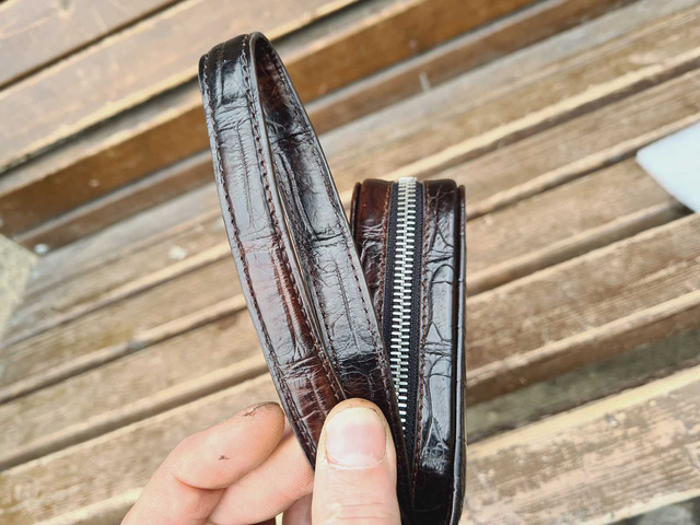 Комплект оксфорды сборка Hand-welted и кошелек на молнии из крокодила 4091