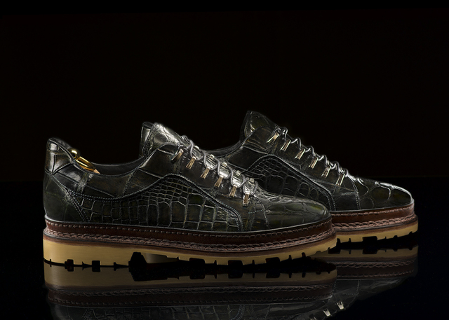 Обувь ручной работы из кожи крокодила пошив на заказ 4046