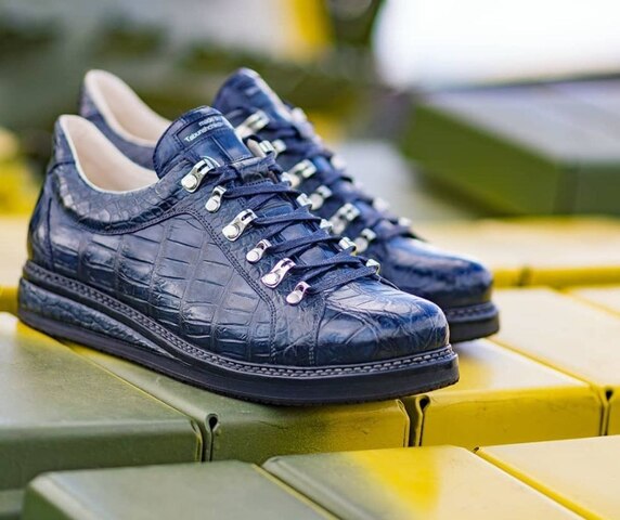 Обувь ручной работы из кожи крокодила пошив на заказ 4024