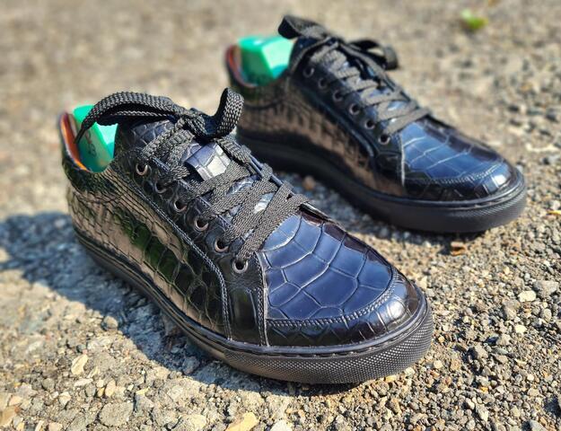 Обувь ручной работы из кожи крокодила пошив на заказ 4029