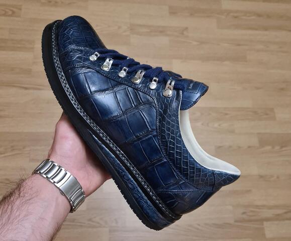 Обувь ручной работы из кожи крокодила пошив на заказ 4024