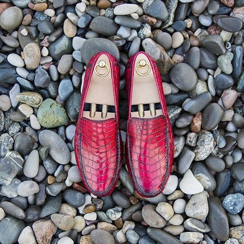 Обувь ручной работы из кожи крокодила пошив на заказ 4035
