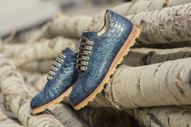 Обувь ручной работы из кожи крокодила пошив на заказ 4031
