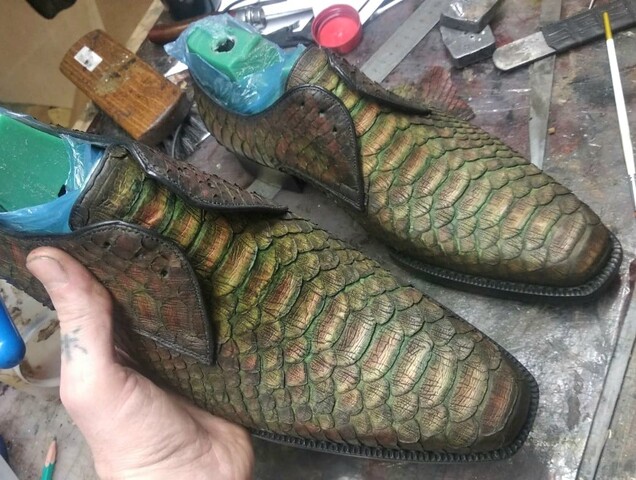 Обувь ручной работы из кожи питона пошив на заказ 4032