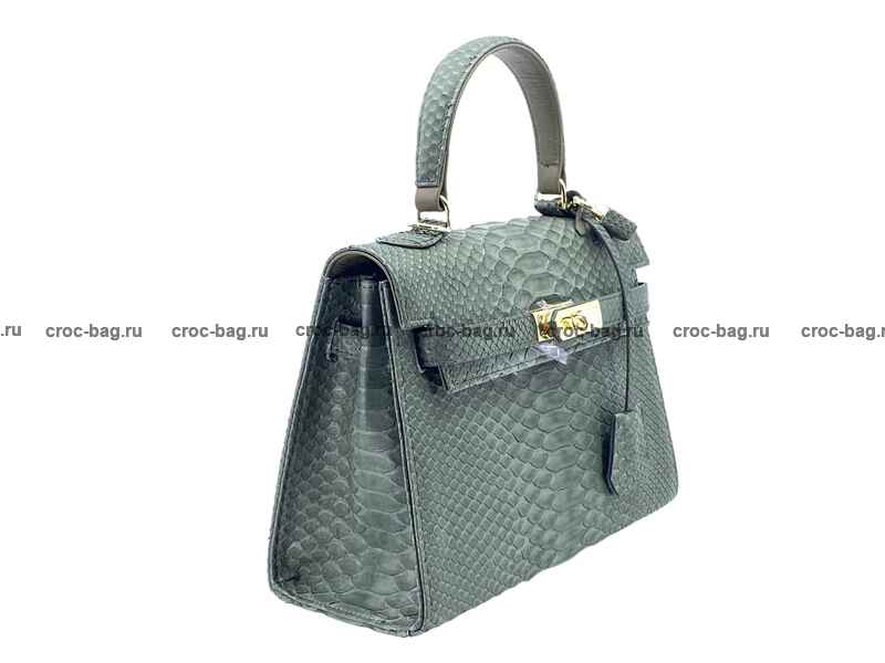 Сумка в стиле Hermès Kelly 26 из кожи питона 3383